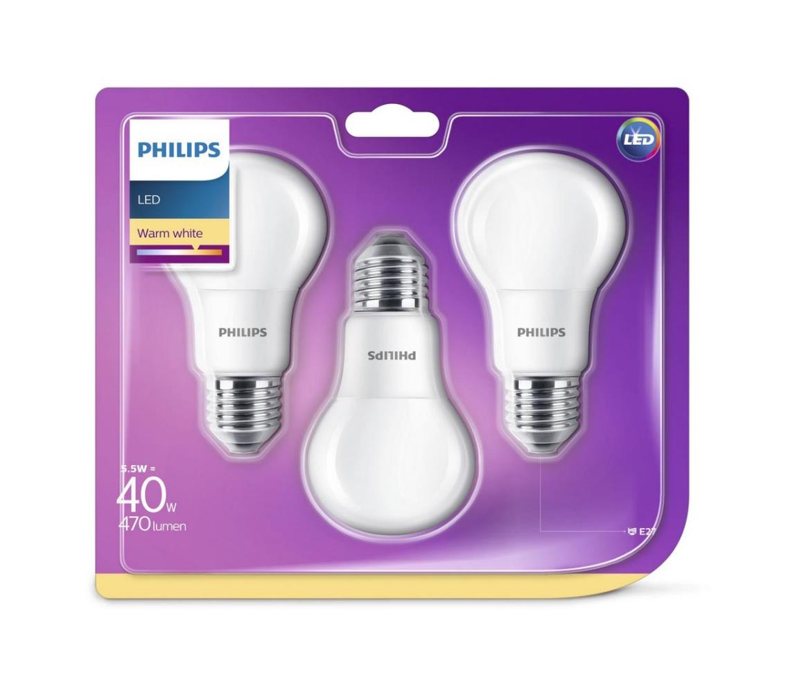 ZESTAW 3x LED Żarówka Philips E27/5,5W/230V 2700K