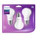 ZESTAW 3x LED Żarówka Philips E27/8W/230V 2700K