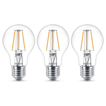 ZESTAW 3x LED Żarówka Philips E27/4,3W/230V 2700K