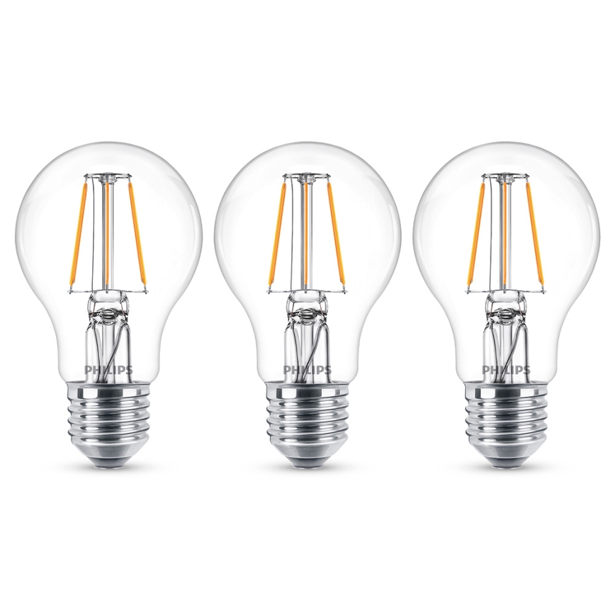 ZESTAW 3x LED Żarówka Philips E27/4,3W/230V 2700K