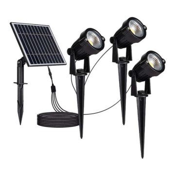ZESTAW 3x LED Zewnętrzna lampa solarna 3xLED/1,2W/3,7V IP65 3000K 4000 mAh