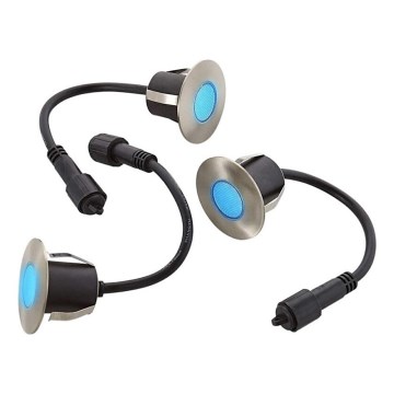 ZESTAW 3x LED Zewnętrzne oświetlenie wpuszczane EASY CONNECT LED/1,2W/230V niebieski IP67