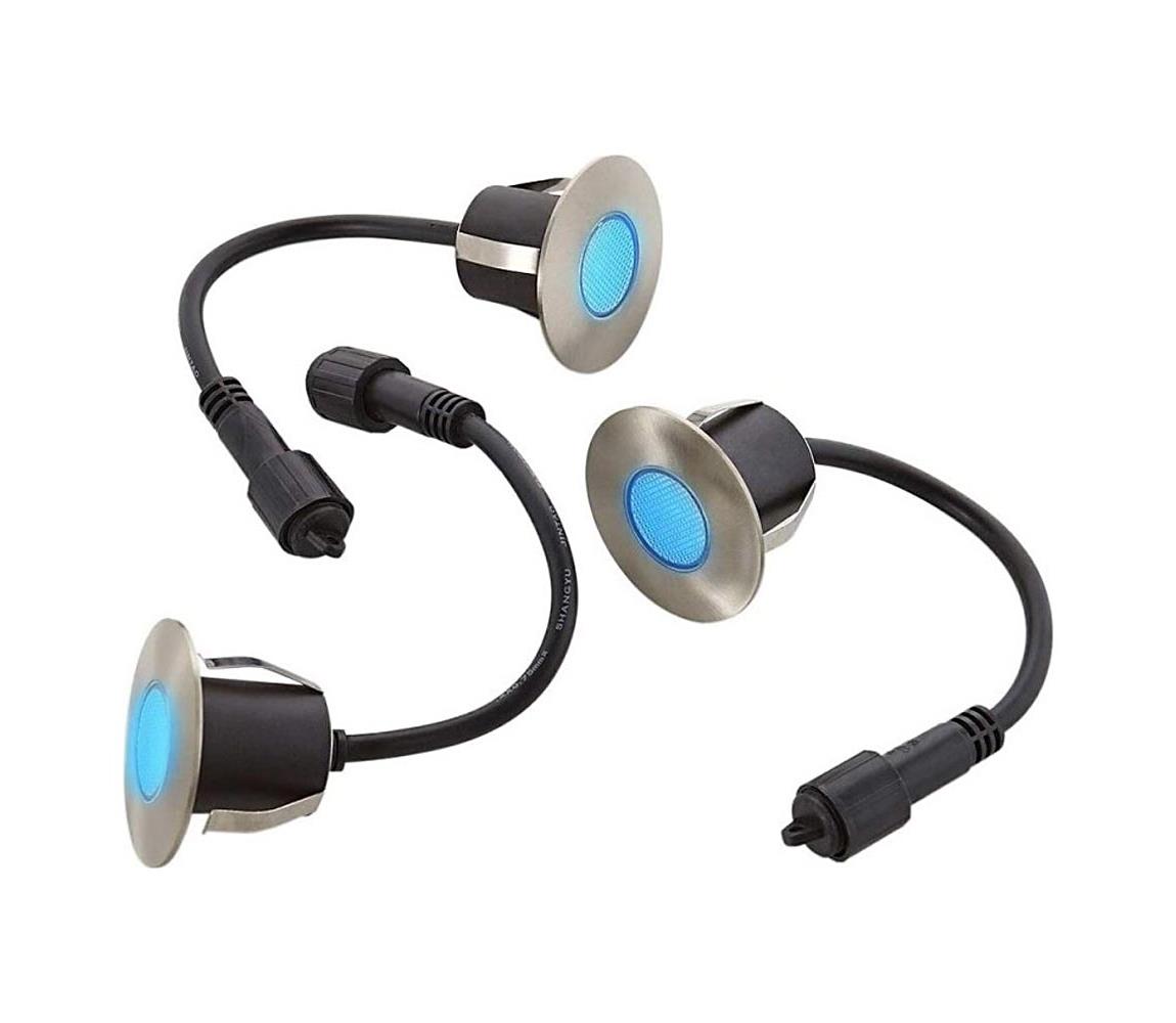 ZESTAW 3x LED Zewnętrzne oświetlenie wpuszczane EASY CONNECT LED/1,2W/230V niebieski IP67