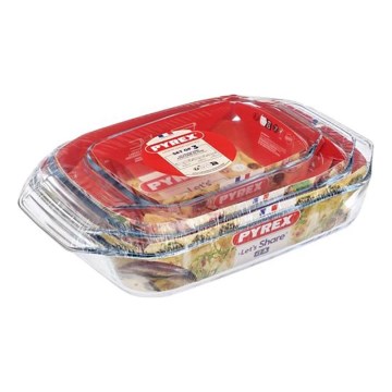 ZESTAW 3x naczyń żaroodpornych PYREX 1,4/3/4 l