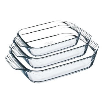 ZESTAW 3x naczyń żaroodpornych PYREX 2/3/4 l