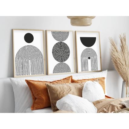 ZESTAW 3x Obraz w ramce na zdjęcia 50x70 cm czarny/biały