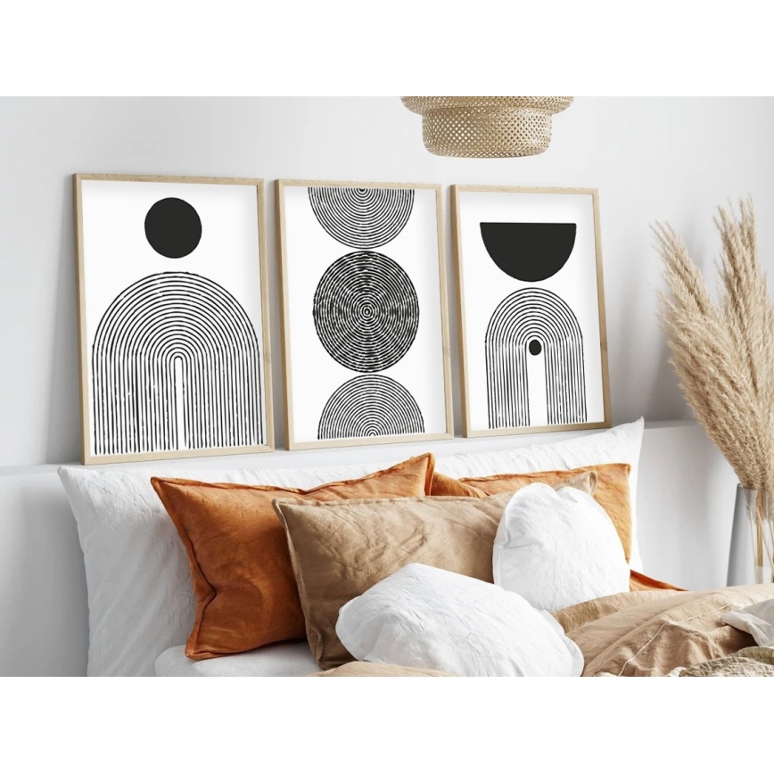 ZESTAW 3x Obraz w ramce na zdjęcia 50x70 cm czarny/biały