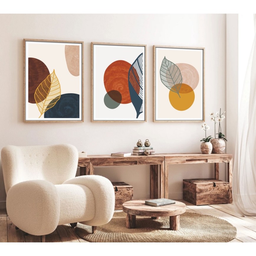 ZESTAW 3x Obraz w ramce na zdjęcia 50x70 cm kolorowa