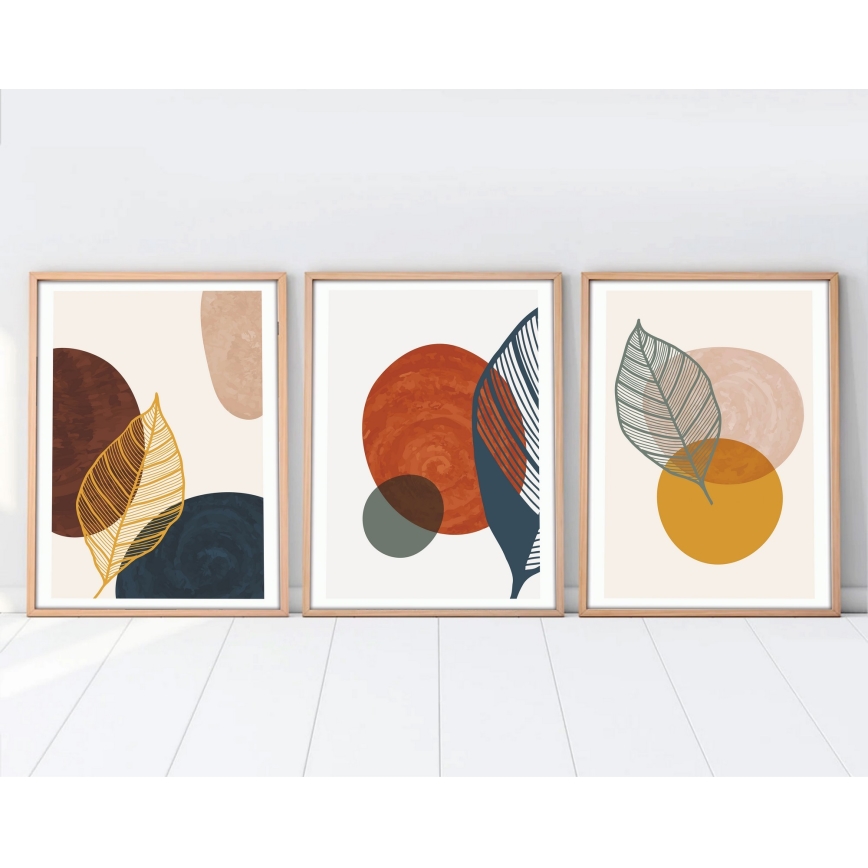 ZESTAW 3x Obraz w ramce na zdjęcia 50x70 cm kolorowa