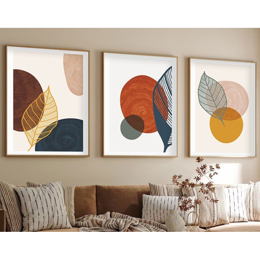 ZESTAW 3x Obraz w ramce na zdjęcia 50x70 cm kolorowa