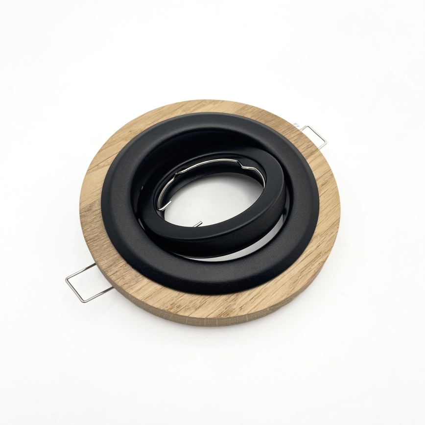 Zestaw 3x oprawa wpuszczana sufitowa TOBBY 1xGU10/20W/230V śr. 11,5 cm dąb/czarny