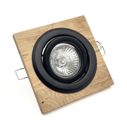 ZESTAW 3x Oprawa wpuszczana TOBBY 1xG9/20W/230V 11,5x11,5 cm dąb/czarny