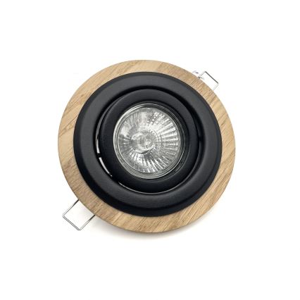 ZESTAW 3x Oprawa wpuszczana TOBBY 1xG9/20W/230V śr. 11,5 cm dąb/czarny