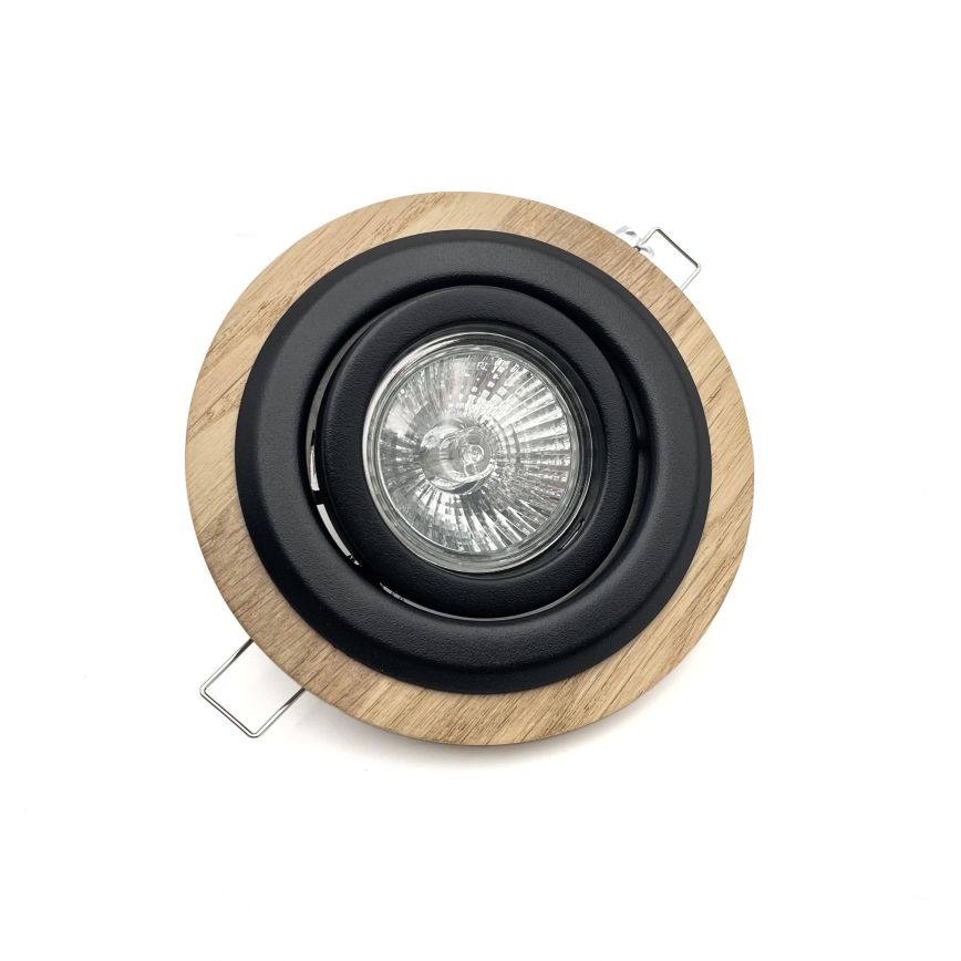 ZESTAW 3x Oprawa wpuszczana TOBBY 1xG9/20W/230V śr. 11,5 cm dąb/czarny