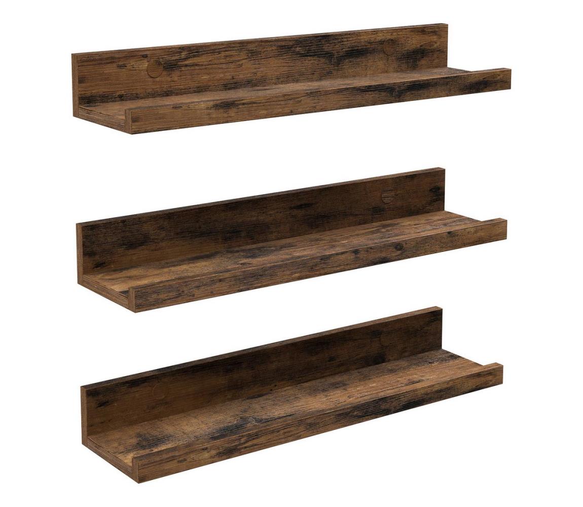 Zestaw 3x półek ściennych SHELFY 38x5x10 cm brązowy