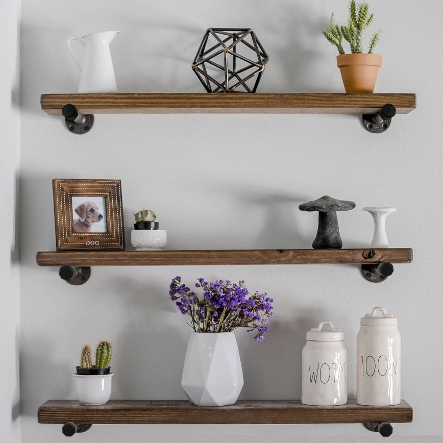 ZESTAW 3x Półka ścienna BORURAF brązowa