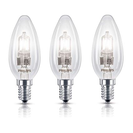 ZESTAW 3x Żarówka halogenowa ściemnialna E14/28W/230V - Philips