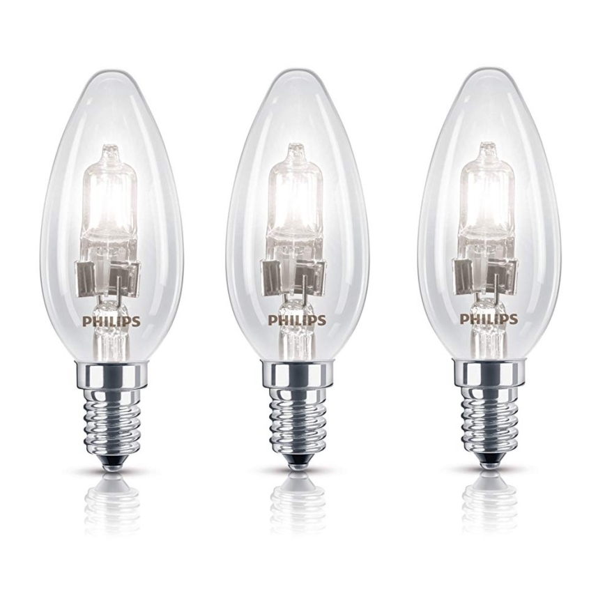 ZESTAW 3x Żarówka halogenowa ściemnialna E14/28W/230V - Philips