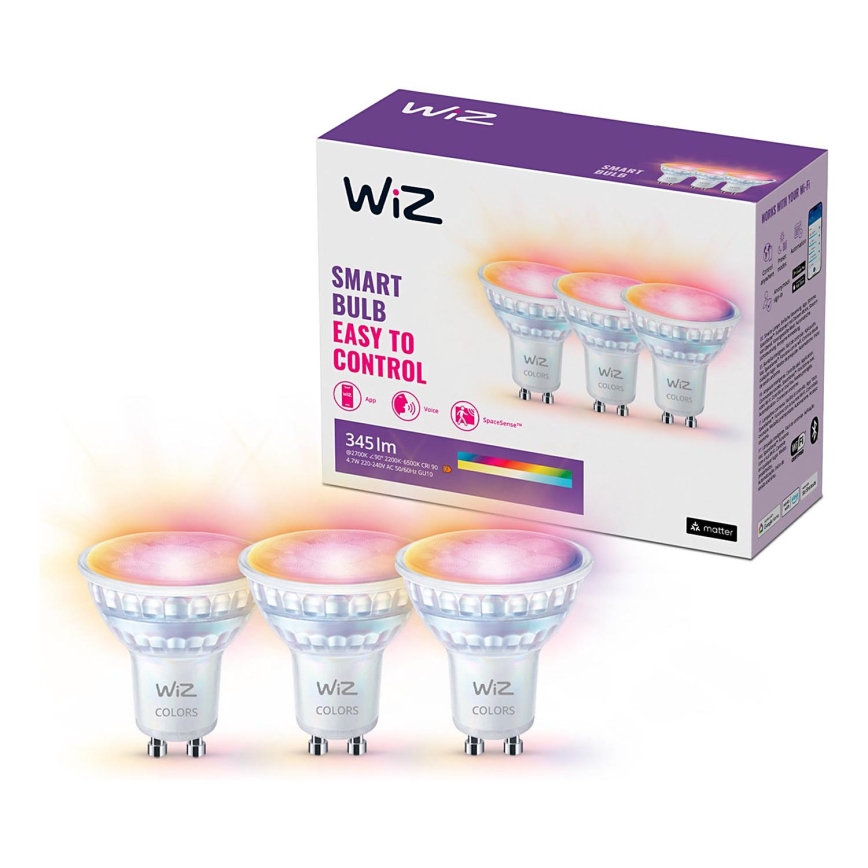 ZESTAW 3x Ściemniana żarówka LED RGBW PAR16 GU10/4,7W/230V 2200-6500K Wi-Fi - WiZ