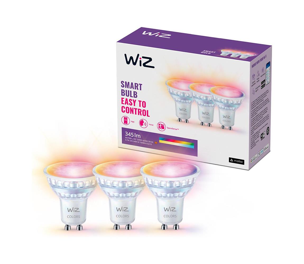 ZESTAW 3x Ściemniana żarówka LED RGBW PAR16 GU10/4,7W/230V 2200-6500K Wi-Fi - WiZ