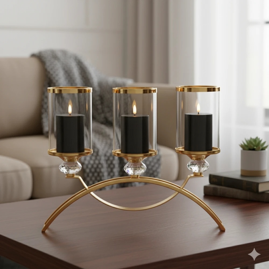 Zestaw 3x świec LED BRILLO LED/2xAA czarne + pilot zdalnego sterowania