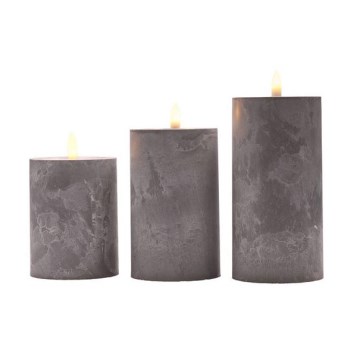 Zestaw 3x świeca LED, zasilanie 2xAA, ciepła biała