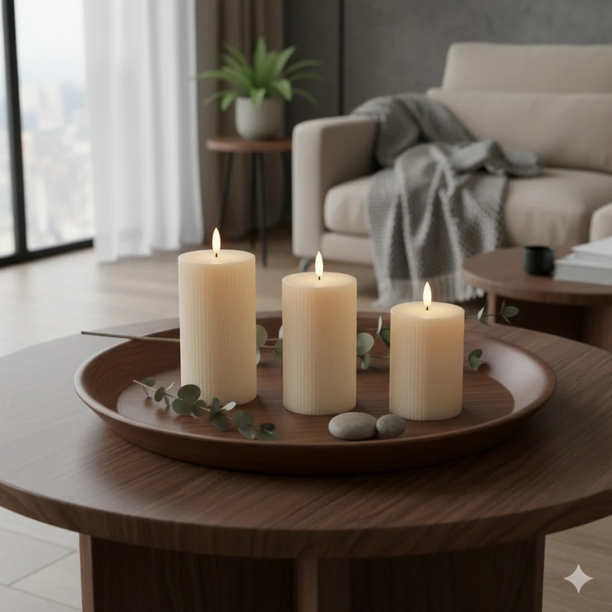 ZESTAW 3x ŚWIECE LED BRILLO LED/3xAAA kremowe + zdalne sterowanie