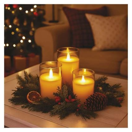 ZESTAW 3x świeczka LED/6xAA