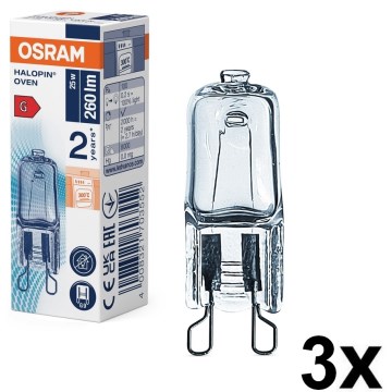 ZESTAW 3x Żarówek do piekarnika HALOPIN G9/25W/230V 2700K - Osram