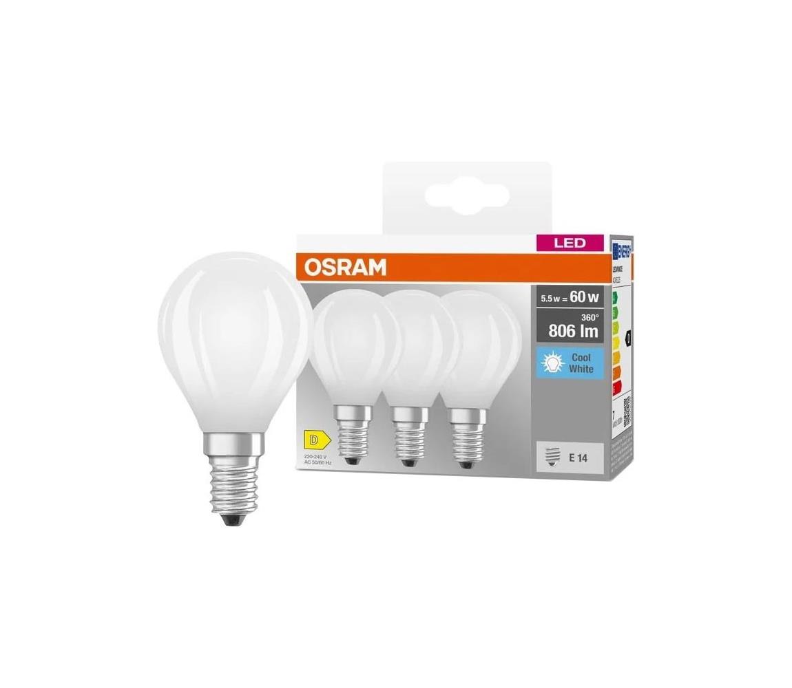 Zestaw 3x żarówek LED BASE CLASSIC FILAMENT E14/5,9W/230V 4000K - Osram