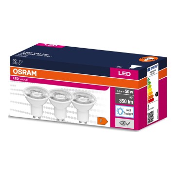 Zestaw 3x żarówek LED PAR16 GU10/4,5W/230V 6500K 60° - Osram