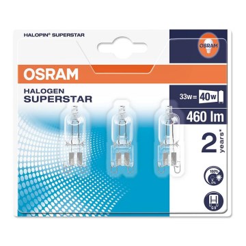 ZESTAW 3x Żarówka halogenowa HALOPIN G9/33W/230V 2700K - Osram