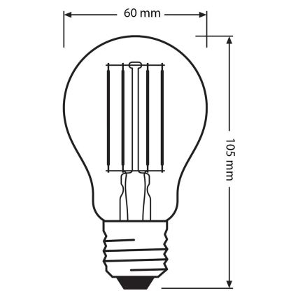 ZESTAW 3x żarówka LED BASE CLASSIC FILAMENT A60 E27/11W/230V 4000K - Osram