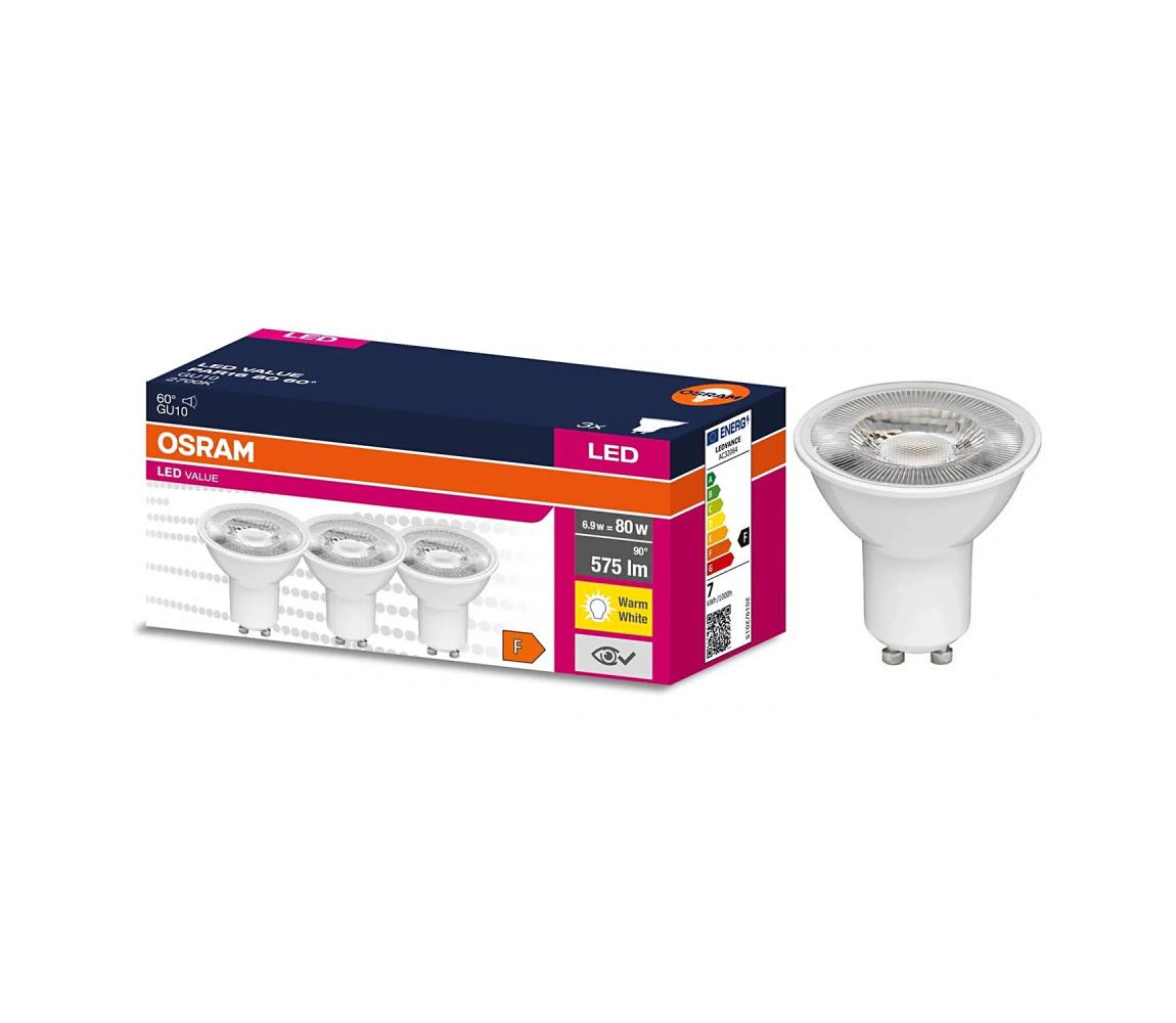 ZESTAW 3x żarówka reflektorowa LED PAR16 GU10/6,9W/230V 2700K 60° - Osram