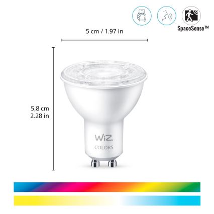 ZESTAW 3x Żarówka ściemnialna LED RGBW GU10/4,7W/230V 2200-6500K CRI 90 Wi-Fi - WiZ