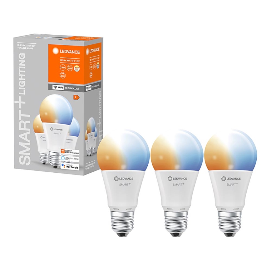 ZESTAW 3× LED Żarówka ściemnialna SMART+ E27/14W/230V 2700K-6500K Wi-Fi - Ledvance