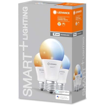 ZESTAW 3× LED Żarówka ściemnialna SMART+ E27/9,5W/230V 2700K-6500K Wi-Fi - Ledvance