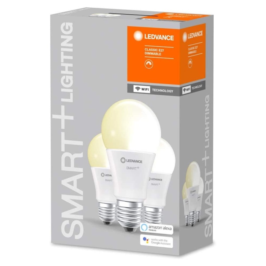 ZESTAW 3× LED Żarówka ściemnialna SMART+ E27/9W/230V 2700K Wi-Fi - Ledvance