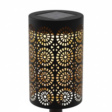 Zestaw 4 lamp solarnych DECOR LED, 1,2 V, 150 mAh, 3000 K, 39 cm, IP44, czarne