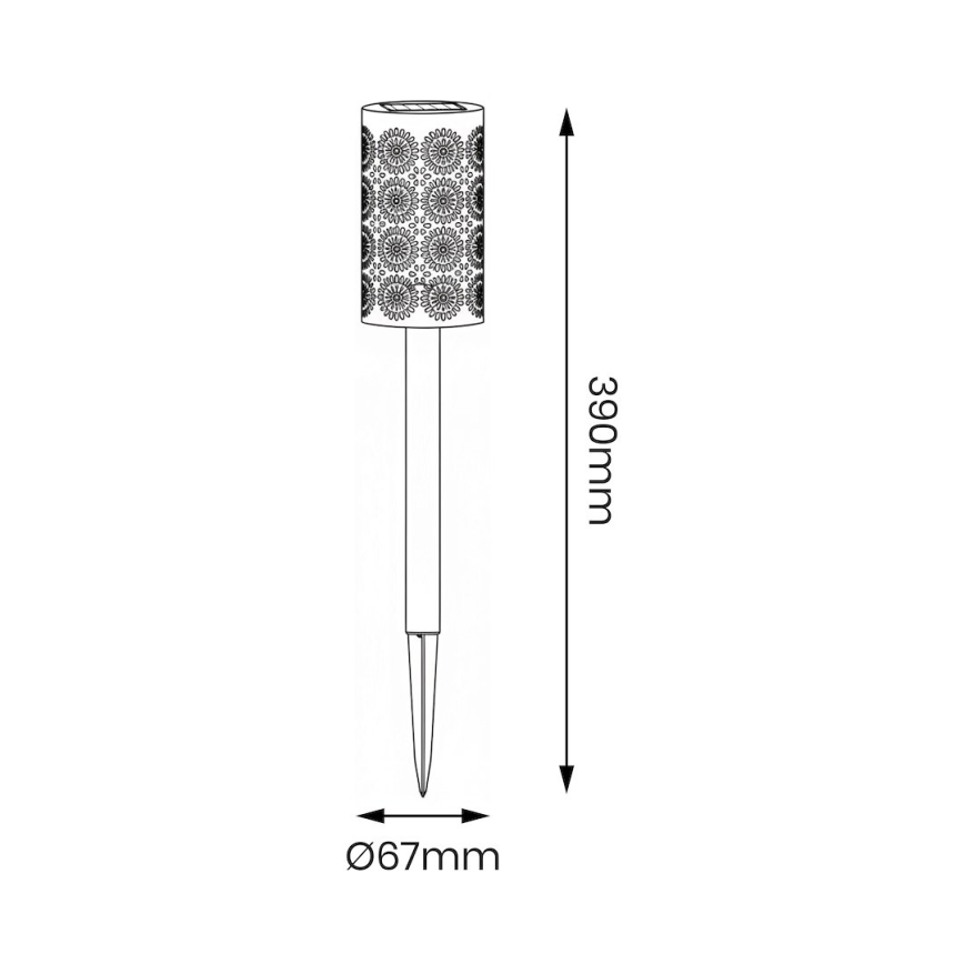 Zestaw 4 lamp solarnych DECOR LED, 1,2 V, 150 mAh, 3000 K, 39 cm, IP44, czarne