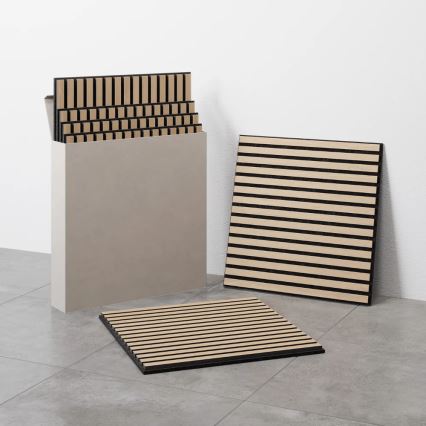 ZESTAW 4 szt. akustycznych paneli ściennych DANVIKEN 60x60 cm, dąb