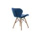 ZESTAW 4x Krzesło do jadalni TRIGO 74x48 cm ciemnoniebieskie/buk