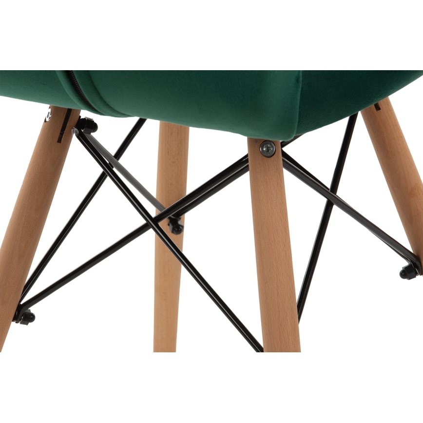 ZESTAW 4x Krzesło do jadalni TRIGO 74x48 cm jasnozielone/buk