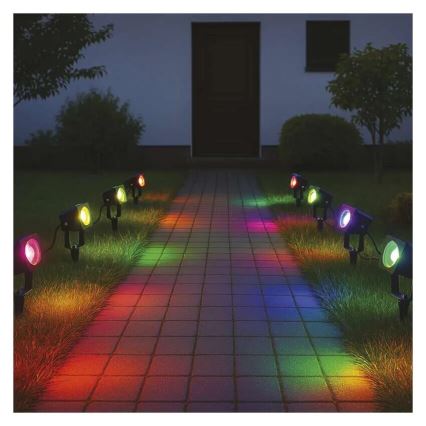 ZESTAW 4x LED RGBIC Ściemnialna lampa zewnętrzna LED/7W/230V 3000-6500K IP65 Wi-Fi Tuya