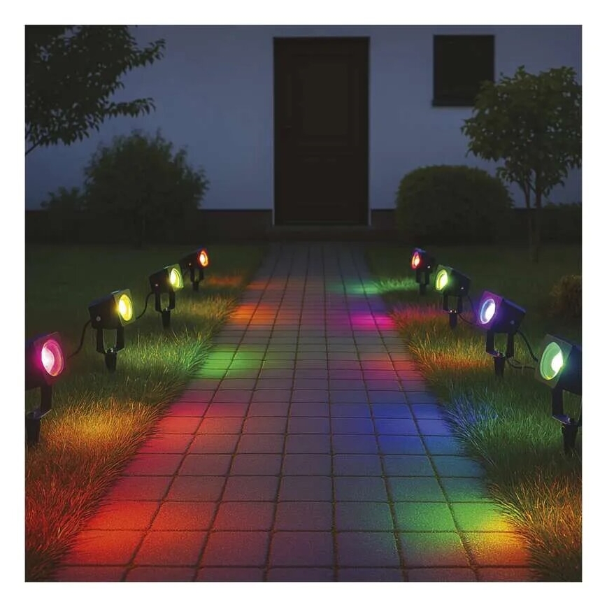 ZESTAW 4x LED RGBIC Ściemnialna lampa zewnętrzna LED/7W/230V 3000-6500K IP65 Wi-Fi Tuya