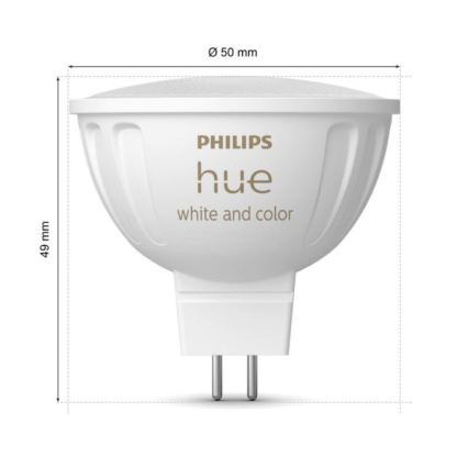Zestaw 4x ściemnialnych żarówek LED RGBW Philips Hue WHITE AND COLOR AMBIANCE GU5,3/MR16/6,3W/12V 2000-6500K