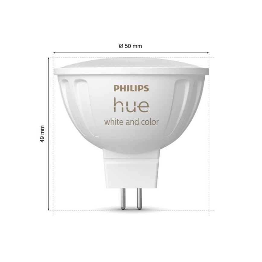 Zestaw 4x ściemnialnych żarówek LED RGBW Philips Hue WHITE AND COLOR AMBIANCE GU5,3/MR16/6,3W/12V 2000-6500K