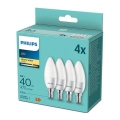 ZESTAW 4x LED Żarówka Philips B35 E14/5W/230V 2700K