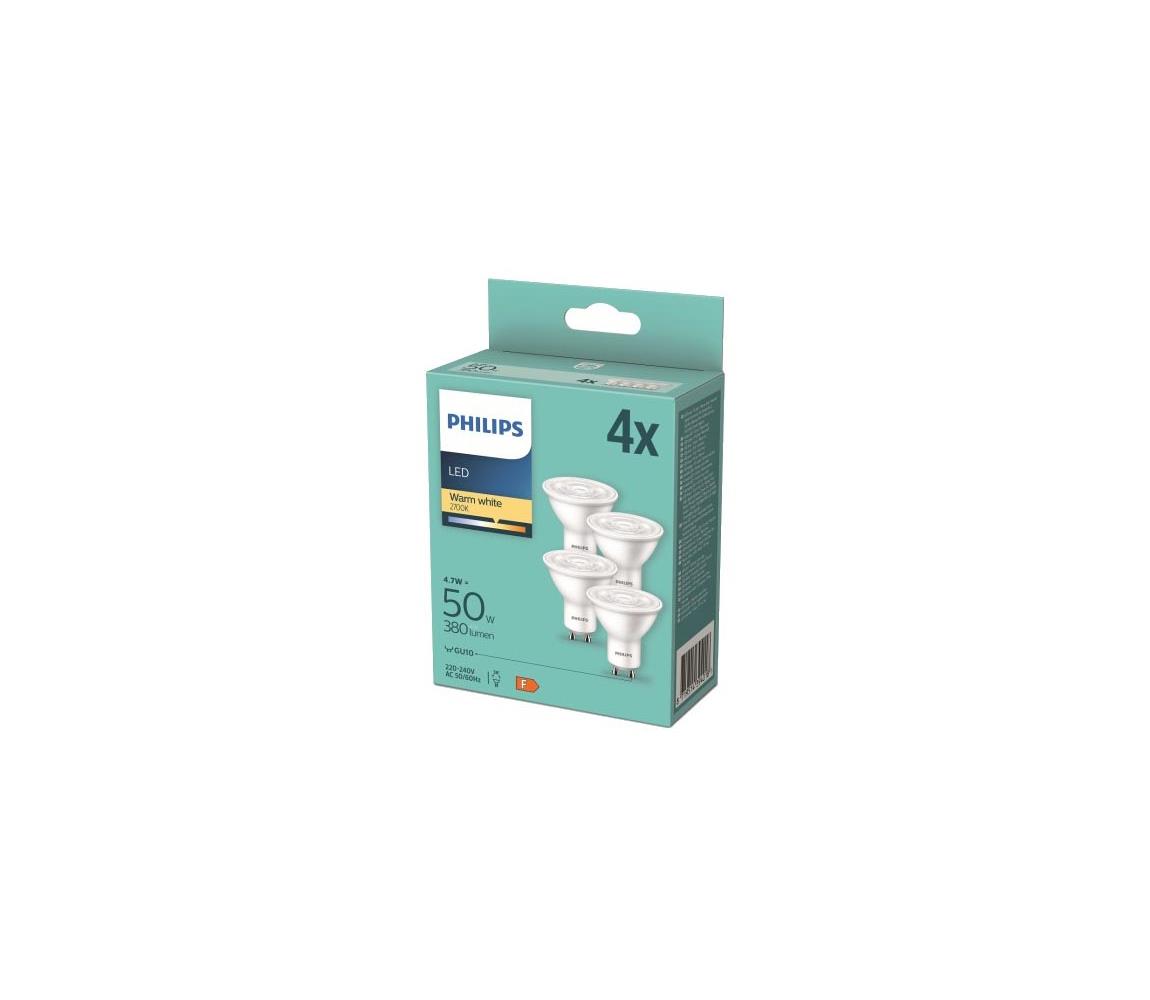 ZESTAW 4x LED Żarówka Philips GU10/4,7W/230V 2700K