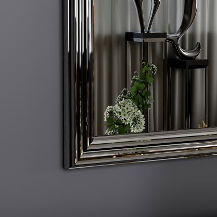 ZESTAW 4x Lustro ścienne LOZA 40x40 cm srebrne